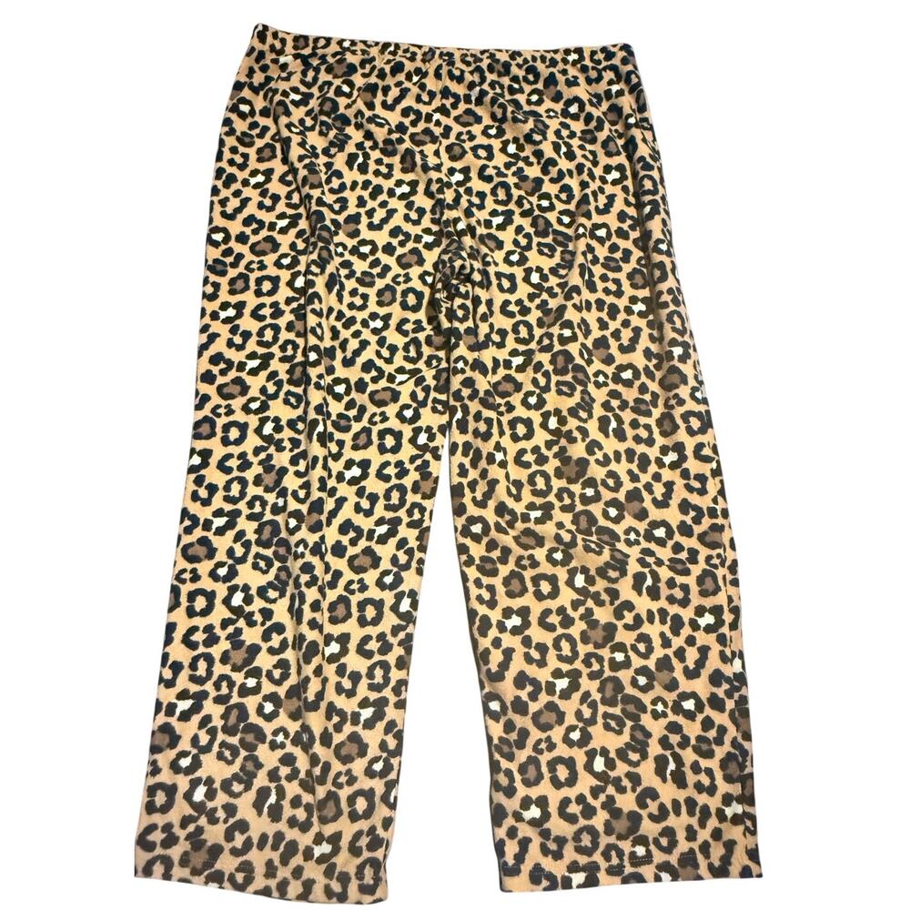 Secret Treasures Leopard Animal Print Fleece Pajama Pants, Plus Size 2X